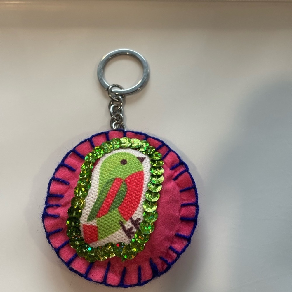 Colorful Bird Keychain with Sequins - Picture 2 of 5